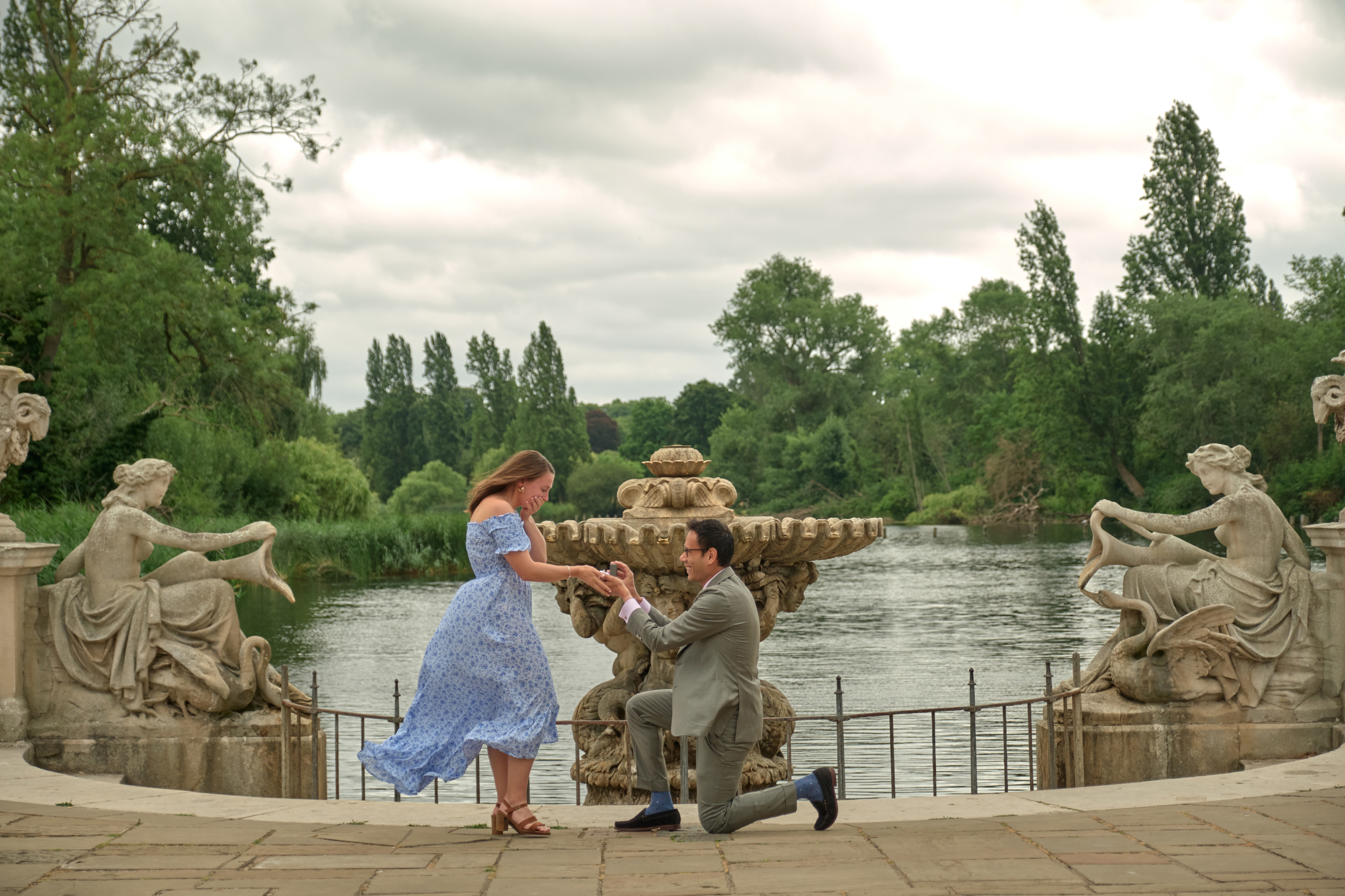 Wide view of the proposal scene